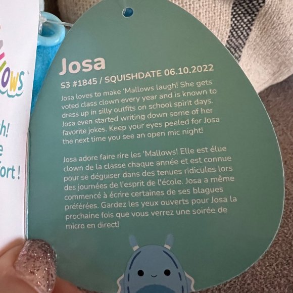 NWT Josa the Sea Slug Squishmallows Clip 3” - Picture 6 of 7
